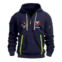 Personalized US Navy Quater Zip Hoodie JQZ05