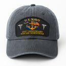 Premium Washed Denim Cap – Embroidered-Effect Print DC003