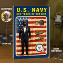 Personalized US Navy 250th Years Of Service Custom Figure Uniform Acrylic Block