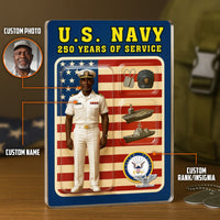 Custom Acrylic Plaque with Service Dress White Uniform