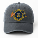 Premium Washed Denim Cap – Embroidered-Effect Print DC008
