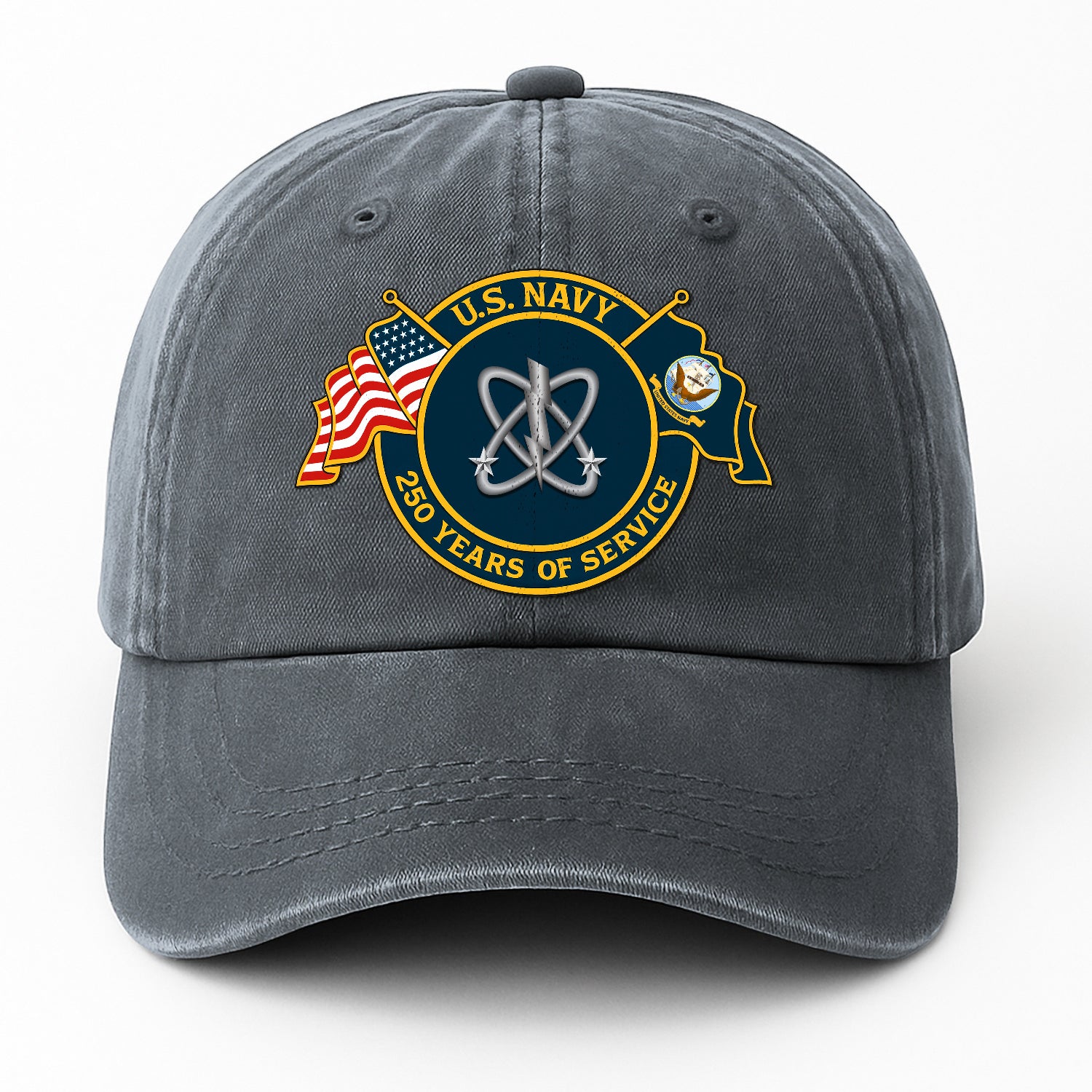 Custom Ranks & Text Premium Washed Denim Cap DC012
