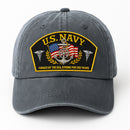 Premium Washed Denim Cap – Embroidered-Effect Print DC009