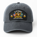 Premium Washed Denim Cap – Embroidered-Effect Print DC004