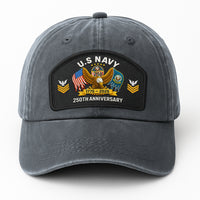 Premium Washed Denim Cap – Embroidered-Effect Print DC004