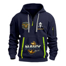 Personalized US Navy Quater Zip Hoodie JQZ11