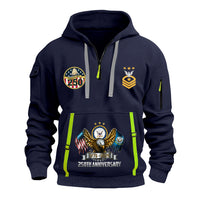 Custom US Navy Ranks Quarter Zip Hoodie TQZ05