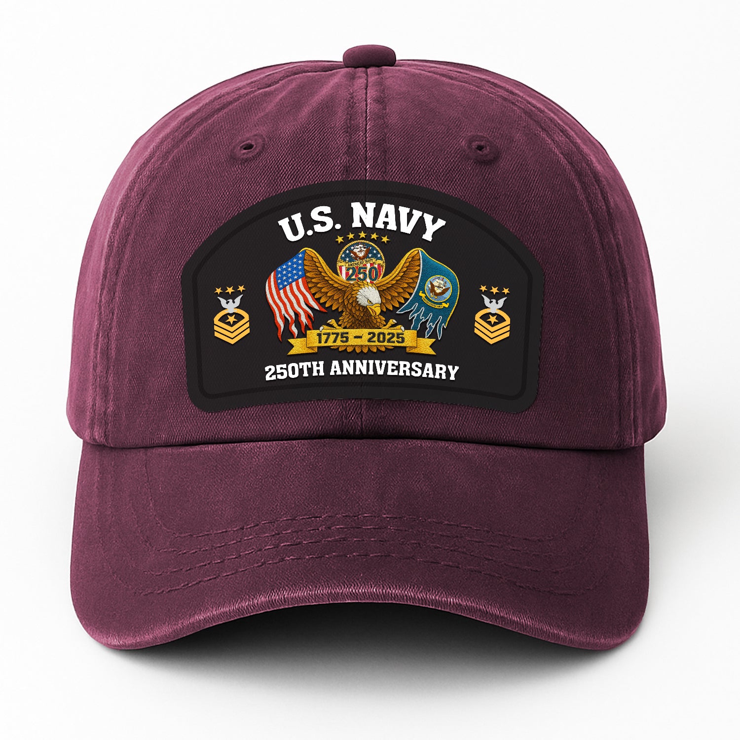 Custom Ranks & Text Premium Washed Denim Cap DC009