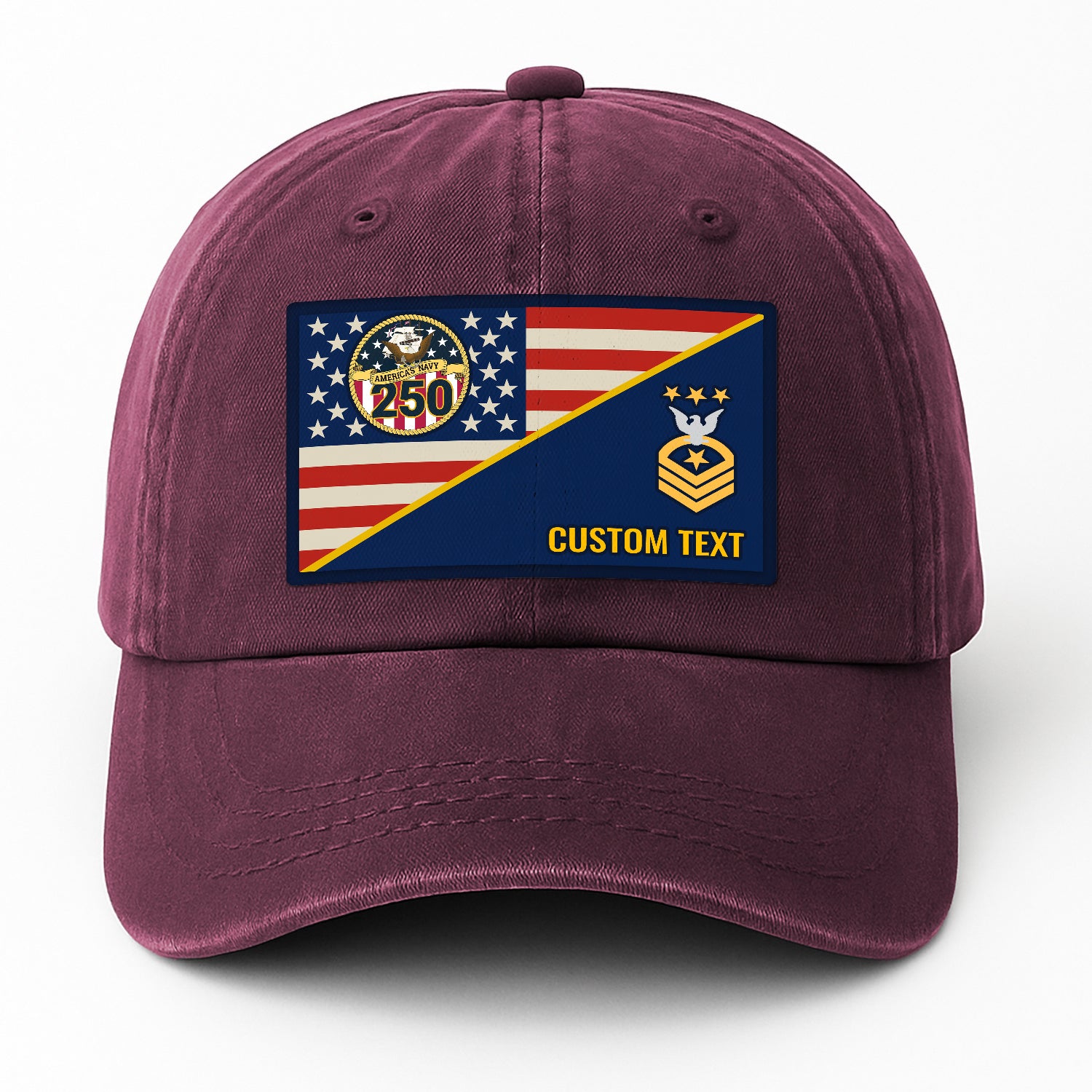 Custom Ranks & Text Premium Washed Denim Cap DC017