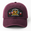 Premium Washed Denim Cap – Embroidered-Effect Print DC004