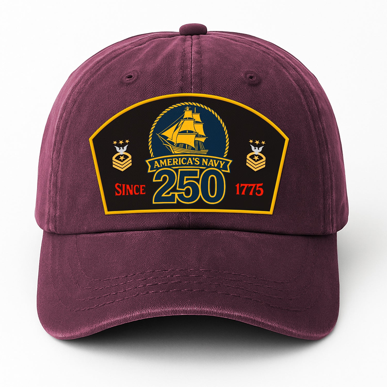 Custom Ranks & Text Premium Washed Denim Cap DC015