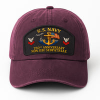 Premium Washed Denim Cap – Embroidered-Effect Print DC003