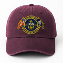 Premium Washed Denim Cap – Embroidered-Effect Print DC008