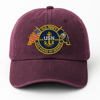 Premium Washed Denim Cap – Embroidered-Effect Print DC008