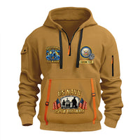 Personalized US Navy Quater Zip Hoodie JQZ10