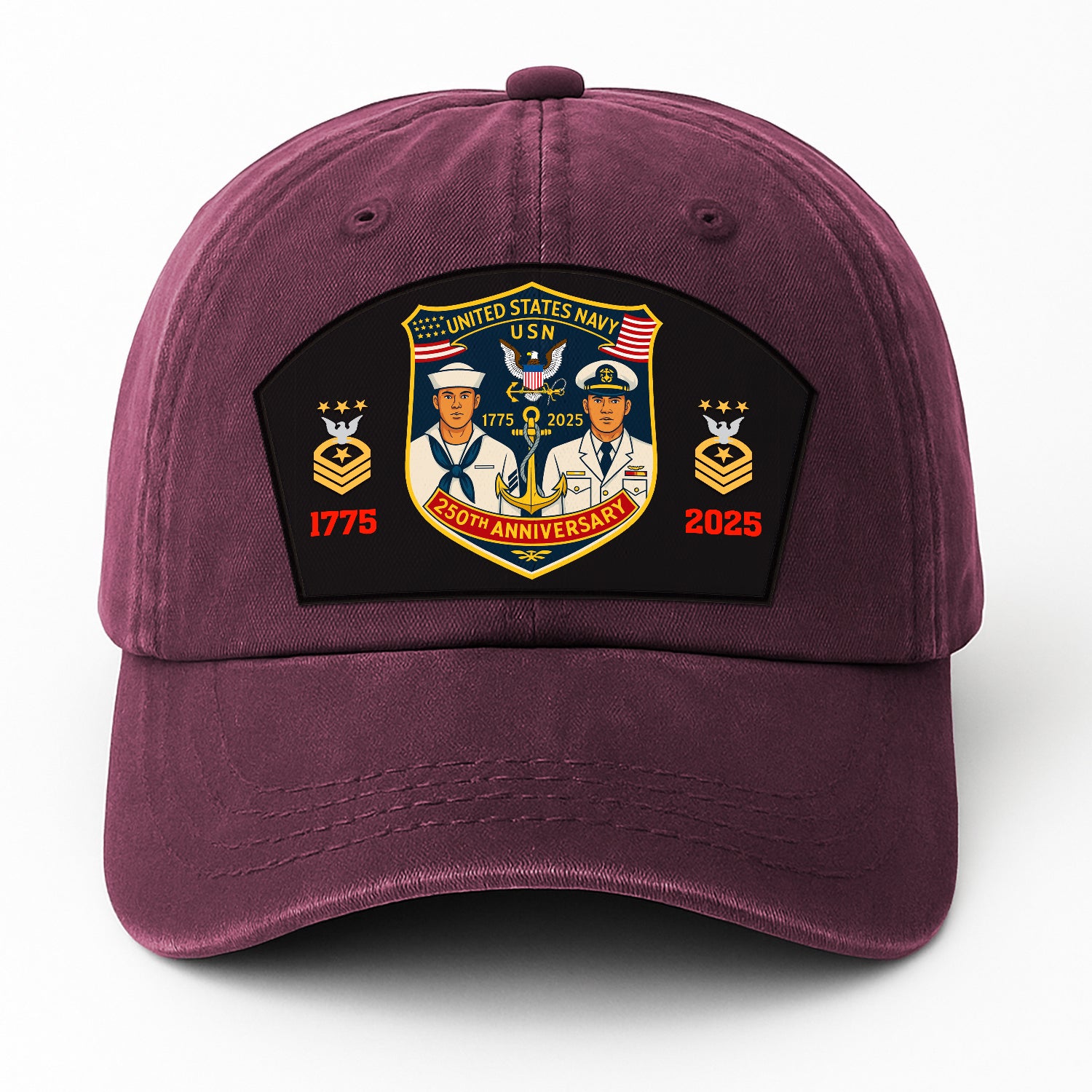 Custom Ranks & Text Premium Washed Denim Cap DC014