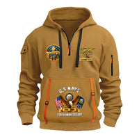 Personalized US Navy Quater Zip Hoodie JQZ09