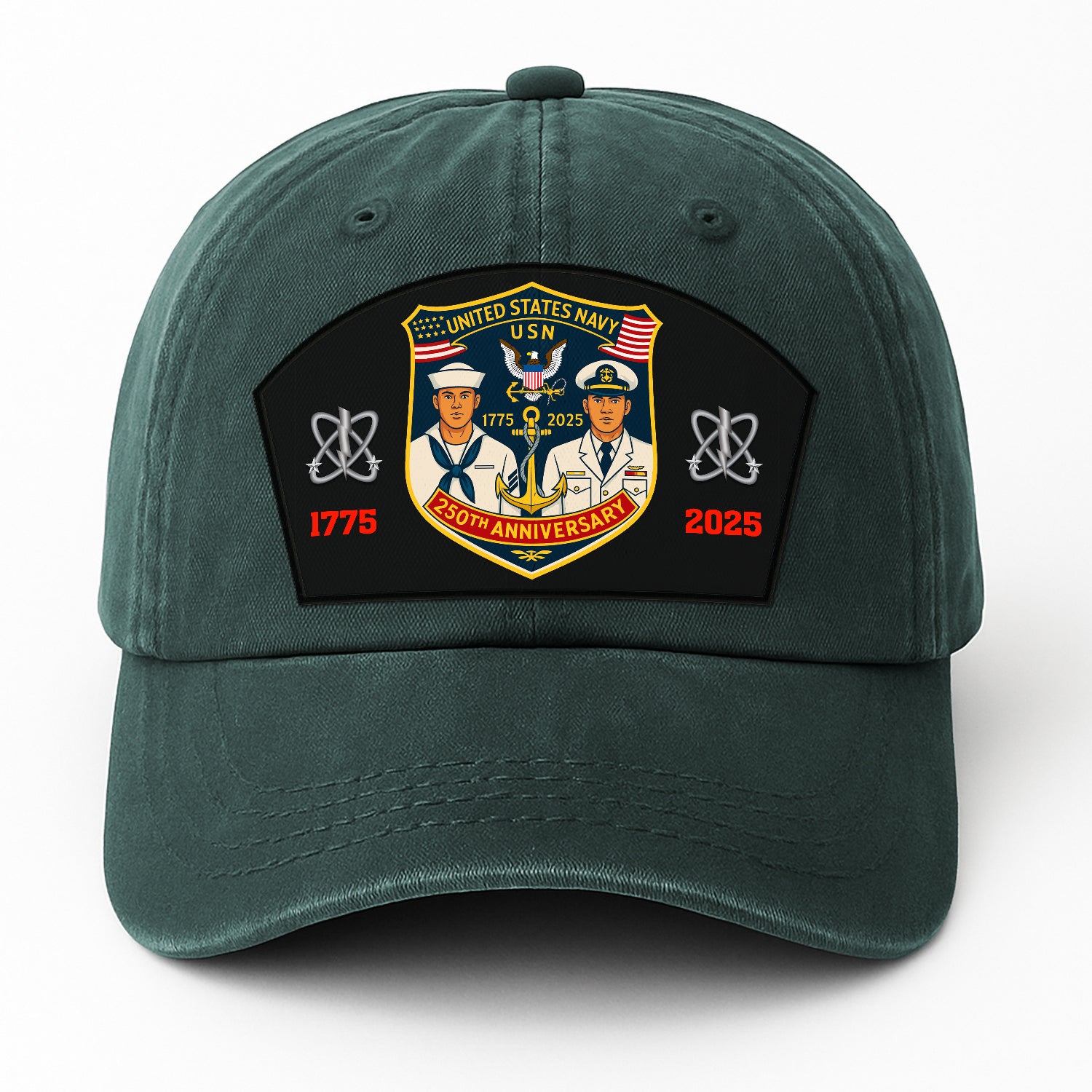Custom Ranks & Text Premium Washed Denim Cap DC014