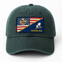 Custom Ranks & Text Premium Washed Denim Cap DC017