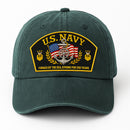 Premium Washed Denim Cap – Embroidered-Effect Print DC009