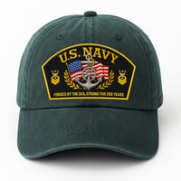 Premium Washed Denim Cap – Embroidered-Effect Print DC009