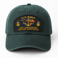 Premium Washed Denim Cap – Embroidered-Effect Print DC003