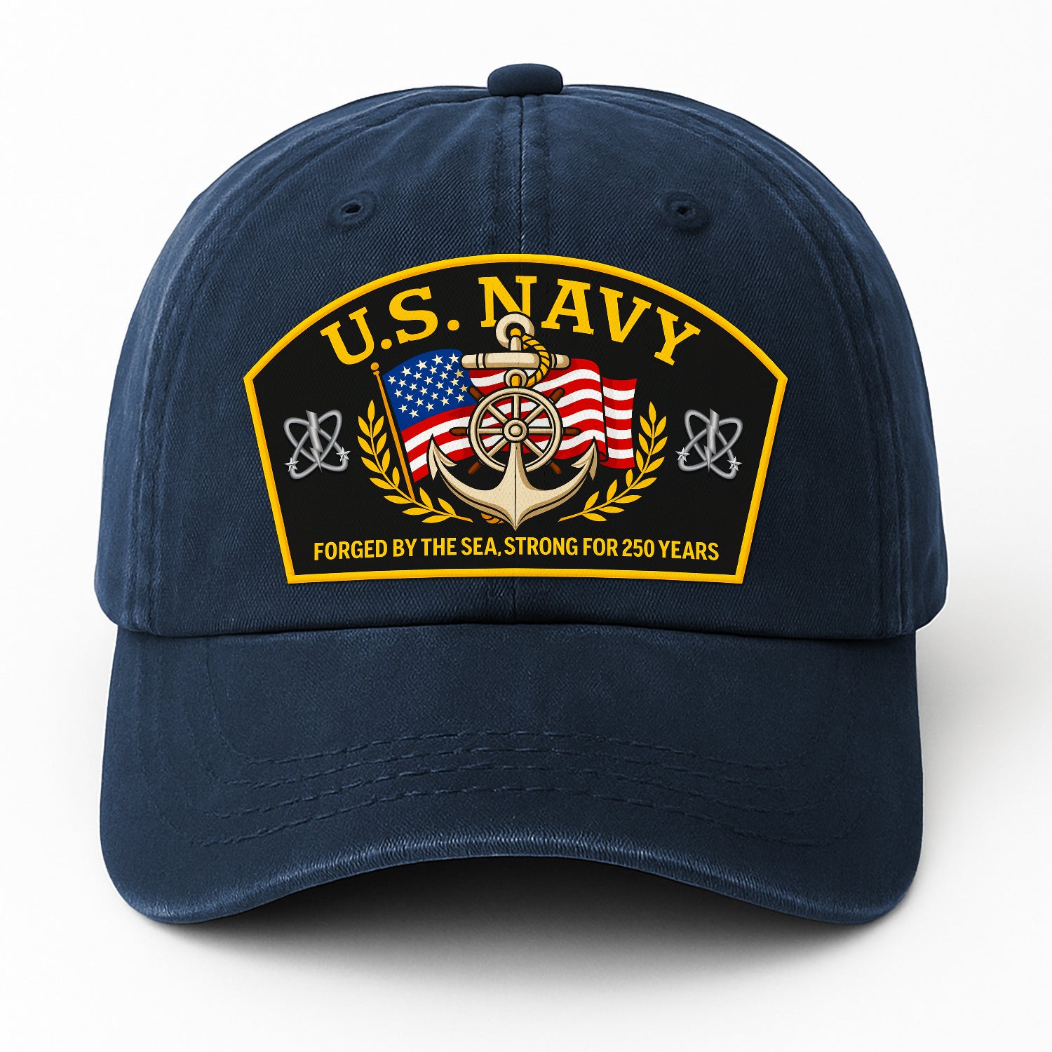 Custom Ranks & Text Premium Washed Denim Cap DC013