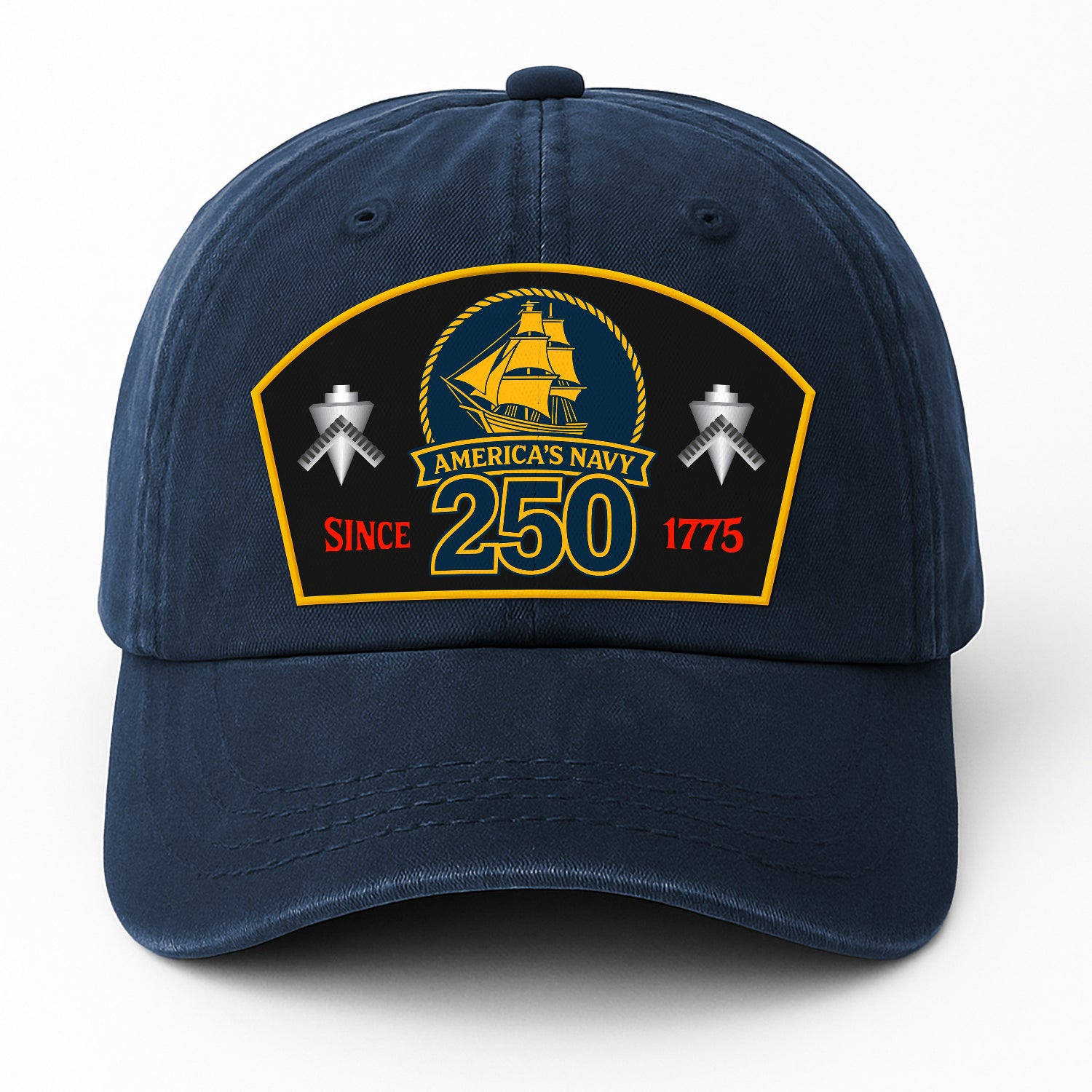Custom Ranks & Text Premium Washed Denim Cap DC015