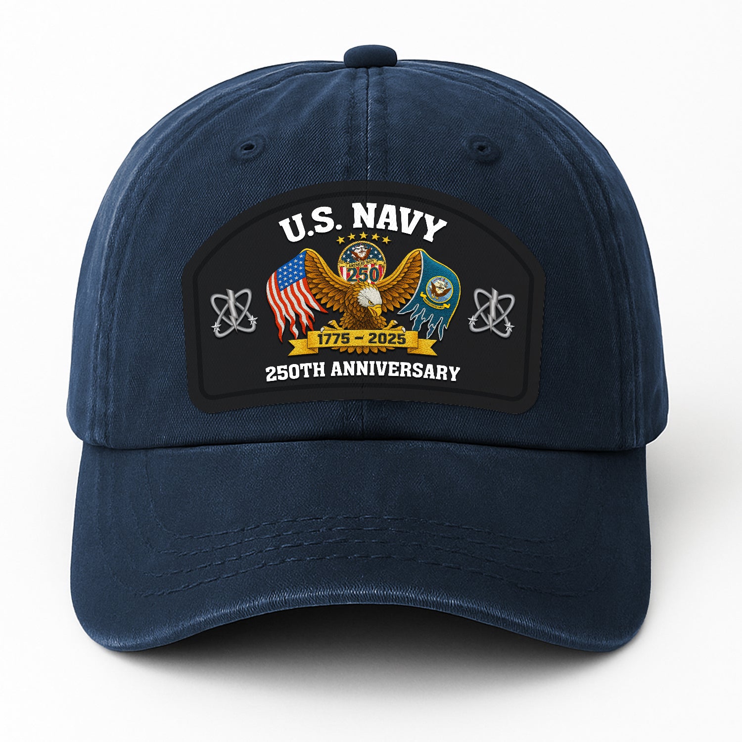 Custom Ranks & Text Premium Washed Denim Cap DC009