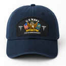 Premium Washed Denim Cap – Embroidered-Effect Print DC004