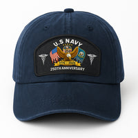 Premium Washed Denim Cap – Embroidered-Effect Print DC004