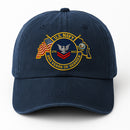 Premium Washed Denim Cap – Embroidered-Effect Print DC008