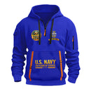 Personalized US Navy Quater Zip Hoodie JQZ02