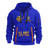 Personalized US Navy Quater Zip Hoodie JQZ02