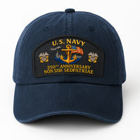 Premium Washed Denim Cap – Embroidered-Effect Print DC003