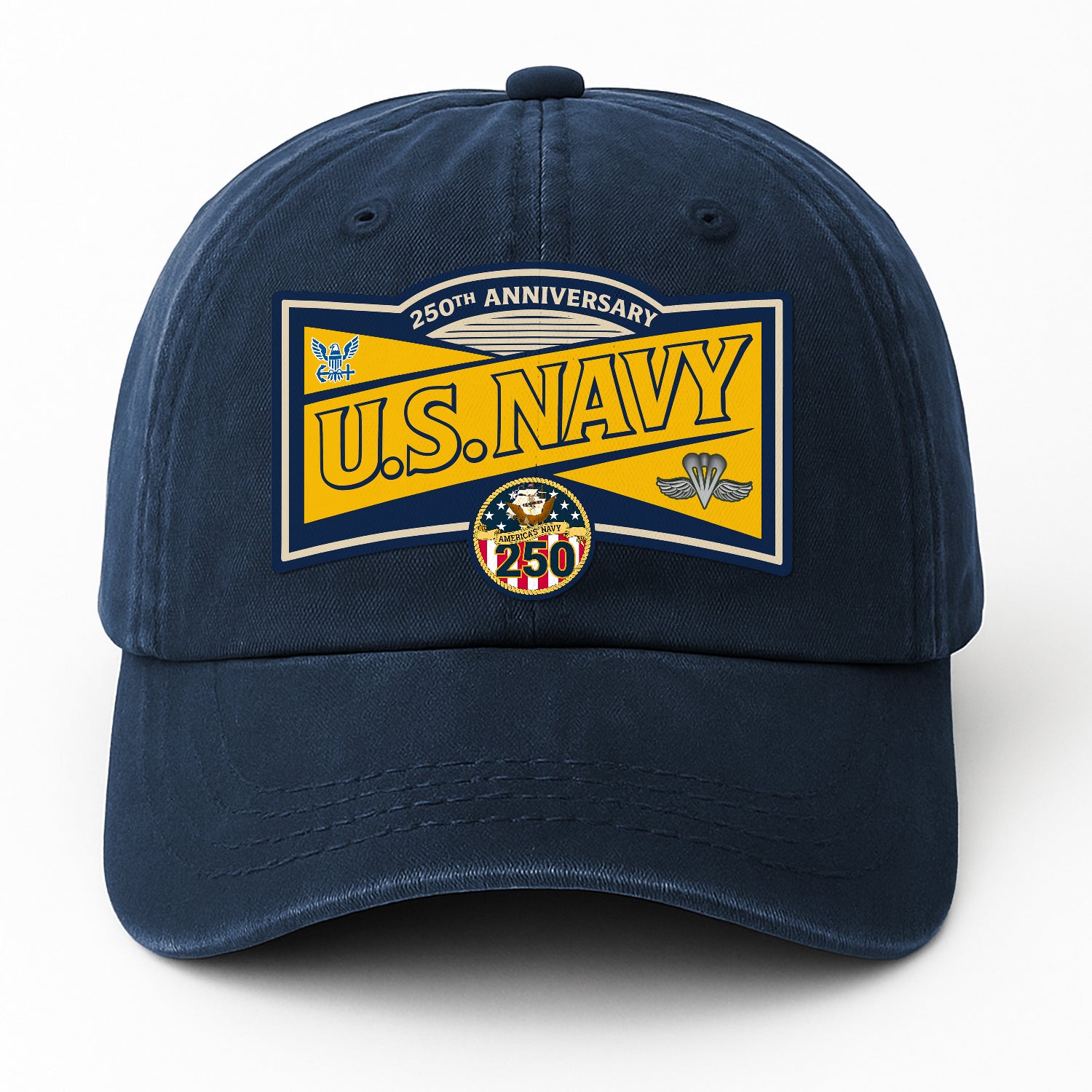 Custom Ranks & Text Premium Washed Denim Cap DC016
