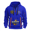 Personalized US Navy Quater Zip Hoodie JQZ11