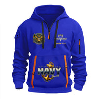 Personalized US Navy Quater Zip Hoodie JQZ11