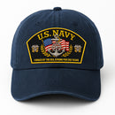 Premium Washed Denim Cap – Embroidered-Effect Print DC009