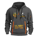 Personalized US Navy Quater Zip Hoodie JQZ02