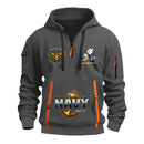 Personalized US Navy Quater Zip Hoodie JQZ11