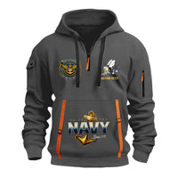 Personalized US Navy Quater Zip Hoodie JQZ11