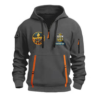 Personalized US Navy Quater Zip Hoodie JQZ06