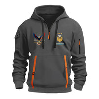 Personalized US Navy Quater Zip Hoodie JQZ05