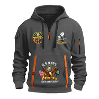 Personalized US Navy Quater Zip Hoodie JQZ09
