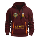 Personalized US Navy Quater Zip Hoodie JQZ02