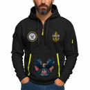 Custom US Navy Ranks Quarter Zip Hoodie TQZ01