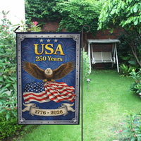 USA 250 Years Garden Flag – 1776–2026 Patriotic Eagle Decor