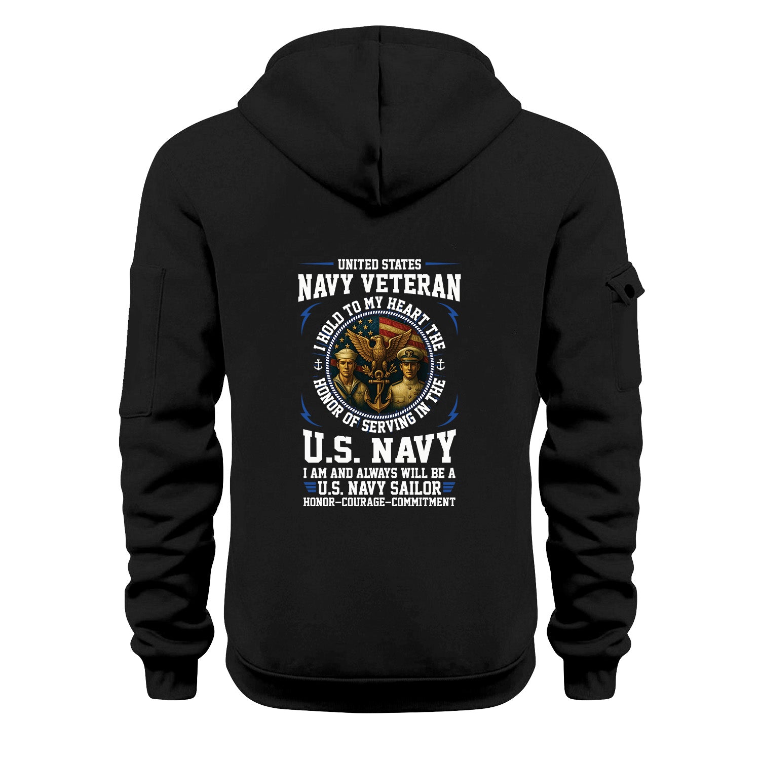 Custom US Navy Ranks Quarter Zip Hoodie TQZ02