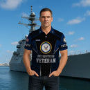 US Navy Veteran Polo Shirt – Bold Crest & Custom Rank Tribute Edition